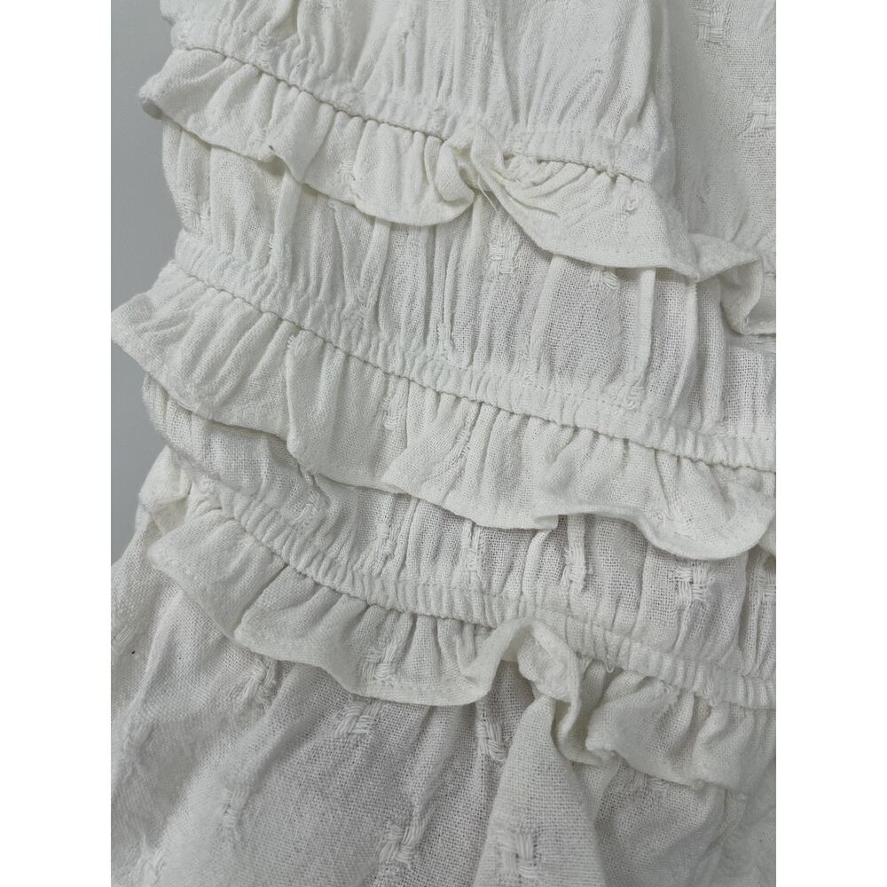 Sienna Sky Tank Top White Tiered Ruffle Eyelet Smocked Cropped Top Juniors XL - Picture 9 of 11